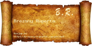 Brezsny Ruperta névjegykártya